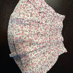 Katie J NYC Floral Ruffle Skirt - Pink and White